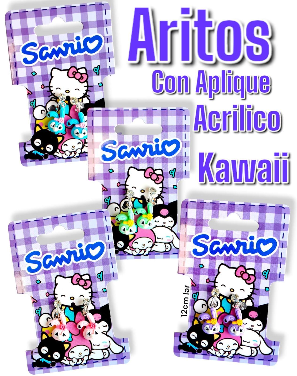 Aritos Aplique Acrilico KAWAII